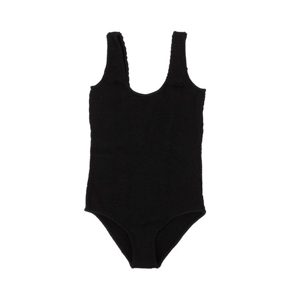 BOTTEGA VENETA Black Crinkle Swimsuit Size 34 $540